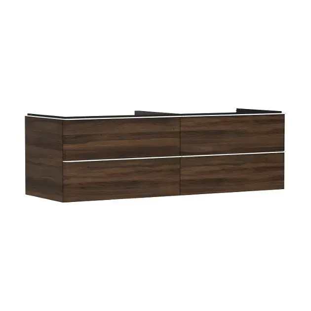 Hansgrohe Xelu Q - Meuble pour lavabo, 50x156x55 cm, 4 tiroirs, noyer foncé/blanc mat 54093700