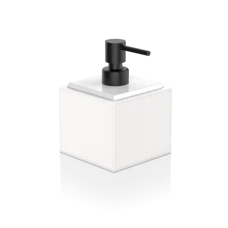 Zeepdispenser wit en wit eco-leer BROWNIE SSP