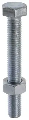 Boulon Tête héxagonale Acier zingué 10x100 Blister de 2