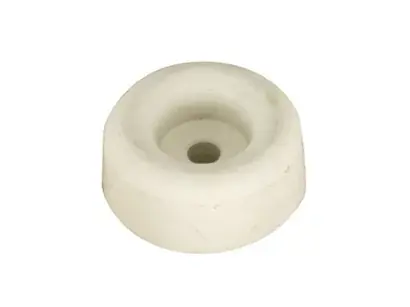Butée de porte simple A visser au sol Caoutchouc blanc H:10mm Blister de 4