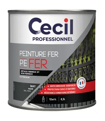 Peinture extérieure fer FERPEINTURE – Noir M Mat – 0,5L