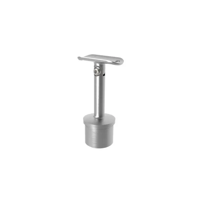 Support de main courante Ø42,4 inox 304 brossé à coller inclinable pour Poteau Ø