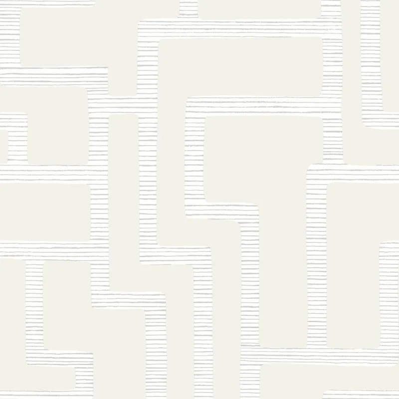 York Wallcoverings | Black and White | BW3832 | Sure Strip | Géométrique | 0.52 x 10 m | Écru