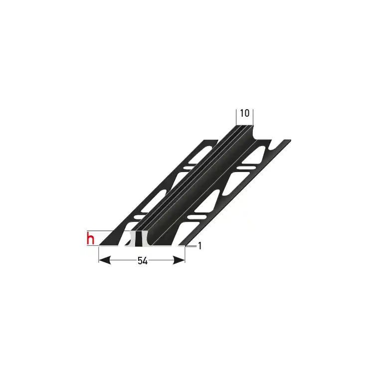 Auer Dehnungsfugen- & Fliesenprofile Overvecht 10 x 2500 mm Höhe 2 - 6 mm Aluminium Schwarz