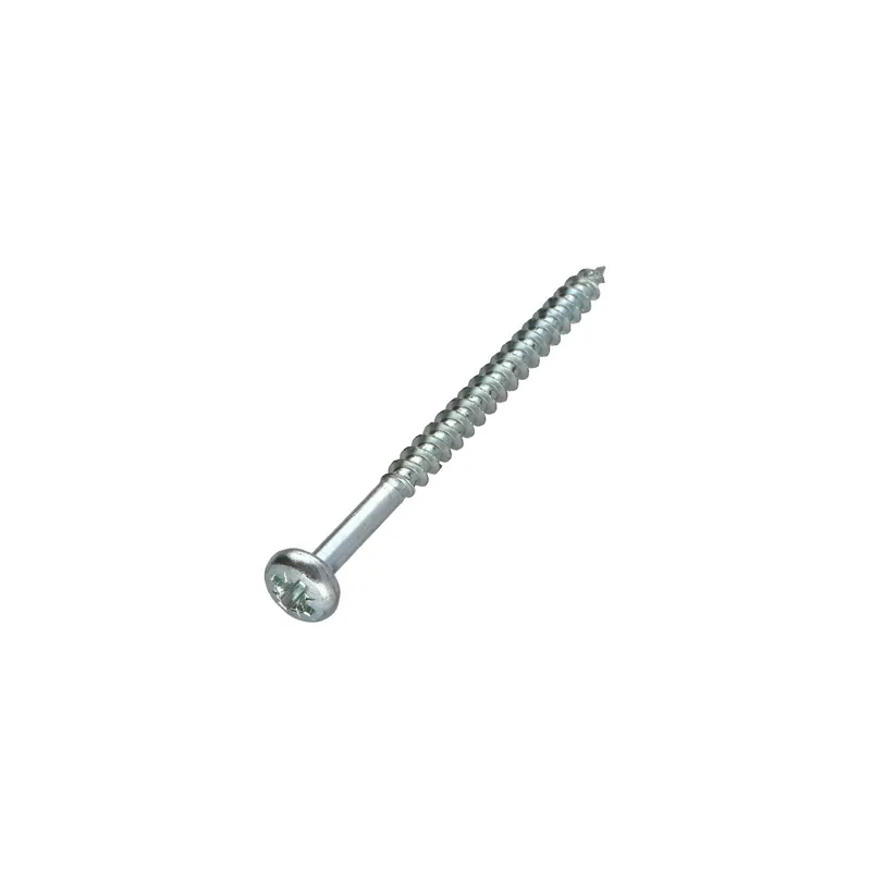 1 x VBA Vis bois agglo Tête ronde TR Pozi N°3 6X80 Filetée sur 48 Acier zingué