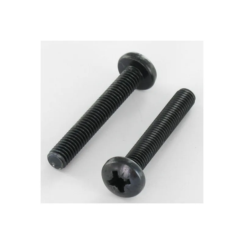 1 x Vis métaux tête cylindrique bombée large Pozi N°2 M5X50 Acier zingué noir