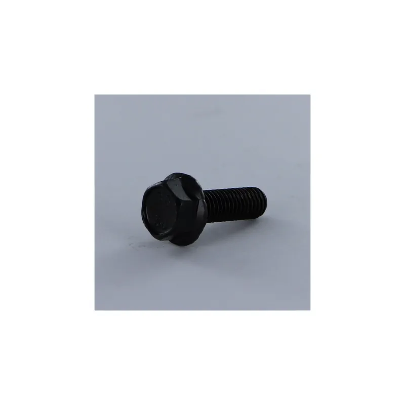 1 x Vis métaux Tête hexagonale TH M6X40 Embase collerette crantée Classe 8.8 Acier zingué noir
