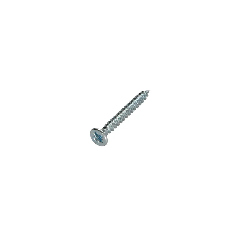 1 x VBA Vis bois agglo Tête fraisée Pozi N°2 4X30 Filetage total Acier zingué
