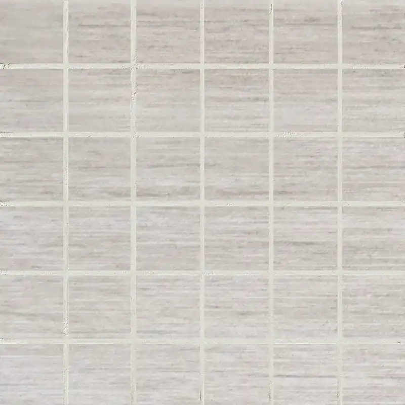 Mosaïque en porcelaine aspect tissu argent mat 2x2