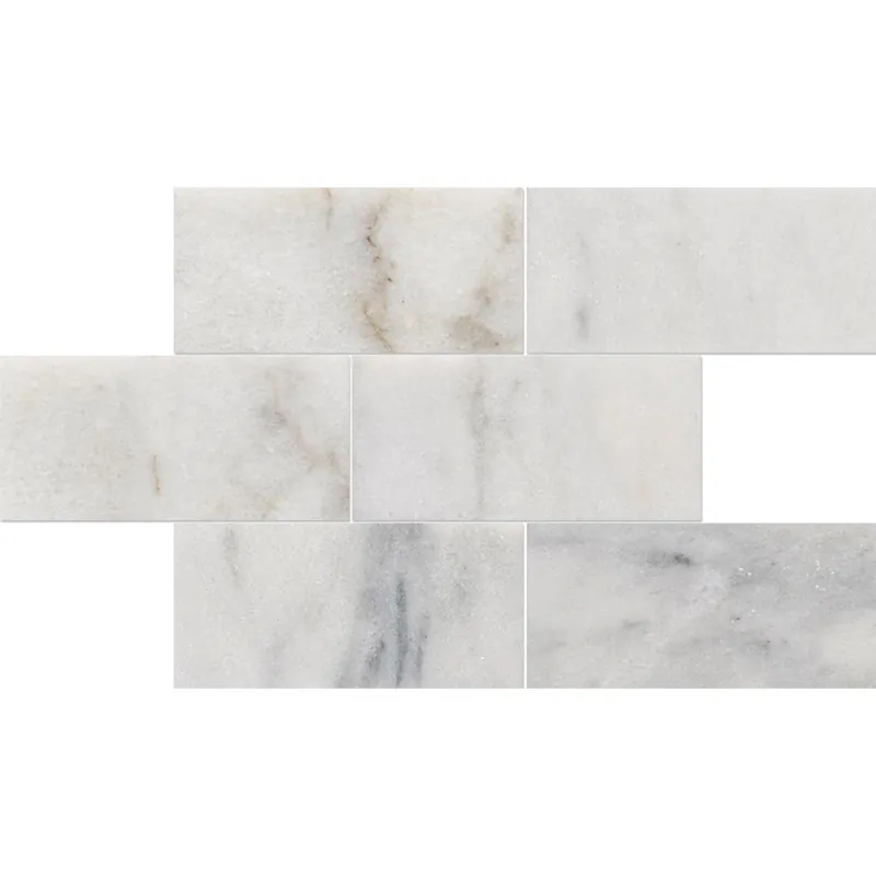 Mosaïque de marbre poli Carrara T