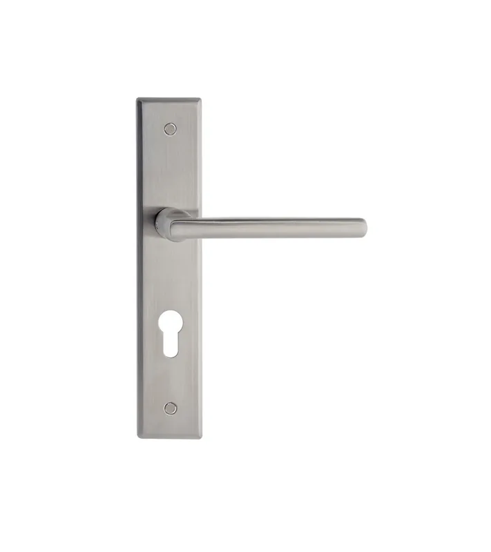 Poignée sur grande plaque biseautée de 240mm pour porte d’entrée – modèle New Pyla Prestige