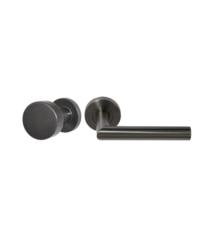 Ensemble palière bouton Cylindre et poignée Altesse en inox PVD gris anthracite – finition ultra résistante