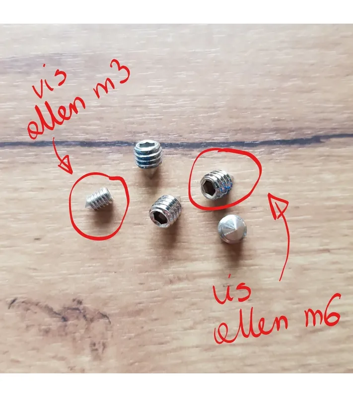 Petite vis pointeau tête conique boulon (vis allen) pour poignée de porte
