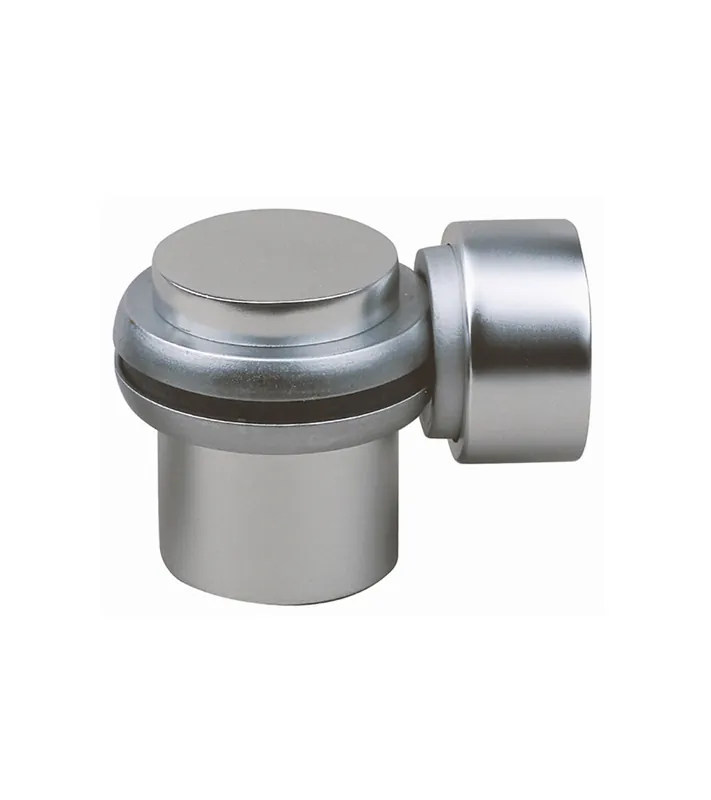 Butoir magnétique à ressort 2-en-1 (butée + cale-porte) finition argent